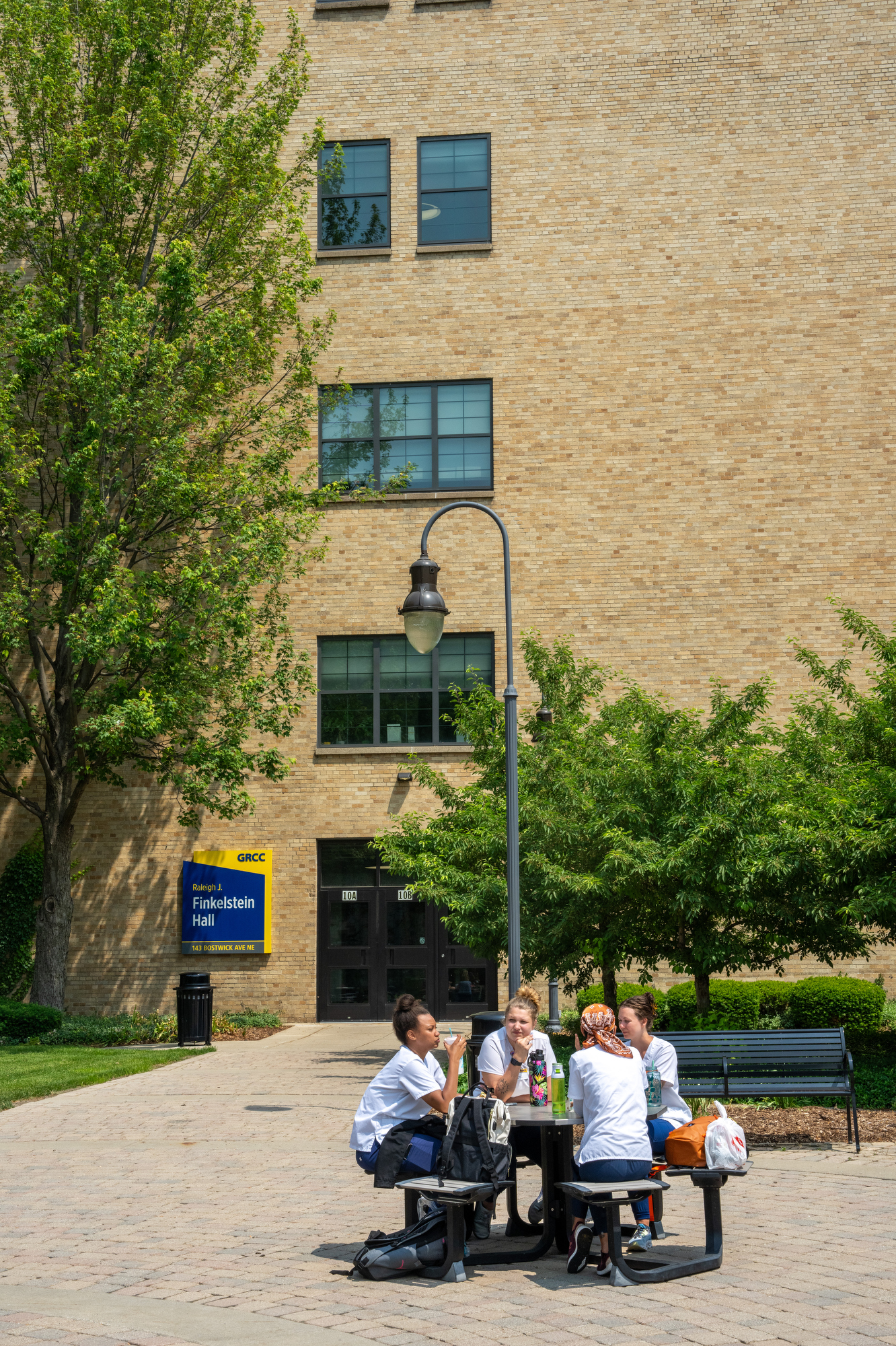 Nursing Students Studying Outside on Main Campus